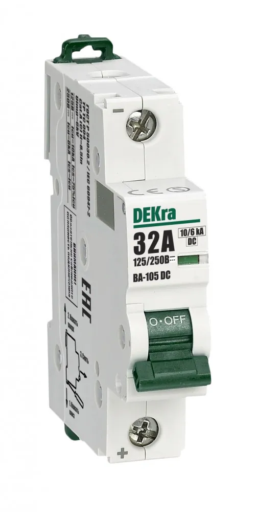Выключатель автоматический 1P C кривая 32A 250В DC ВА-105 SE (Dekraft) 13382DEK