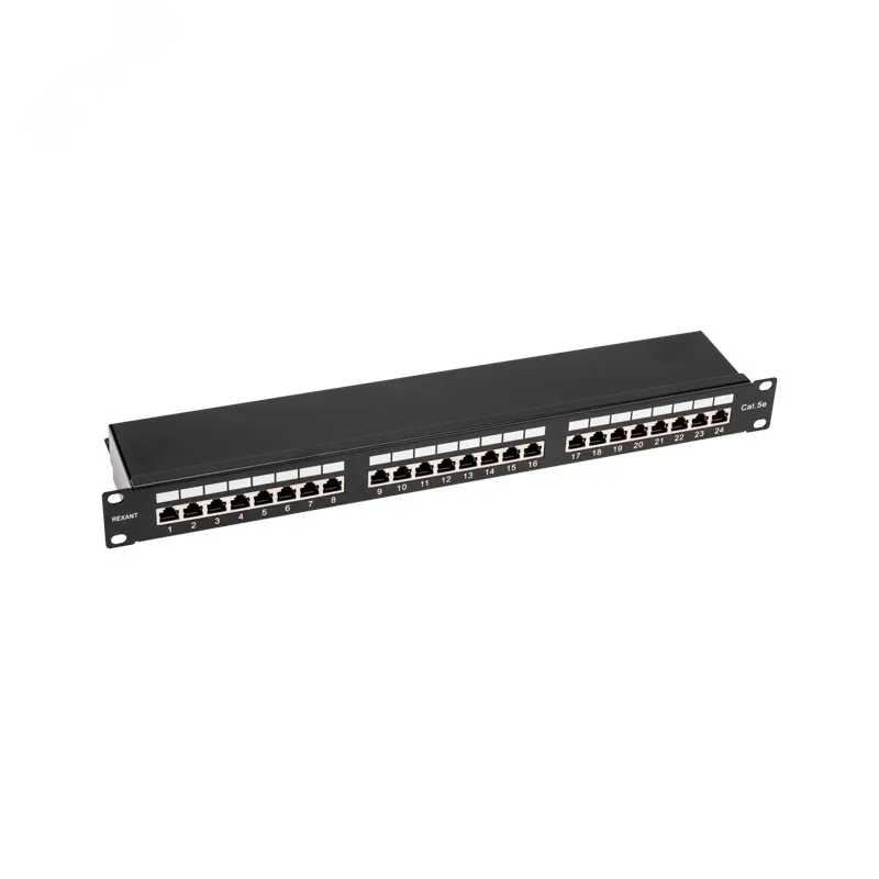 Патч-панель 19дюймов 1U 24 порта STP RJ-45 CAT 5e
