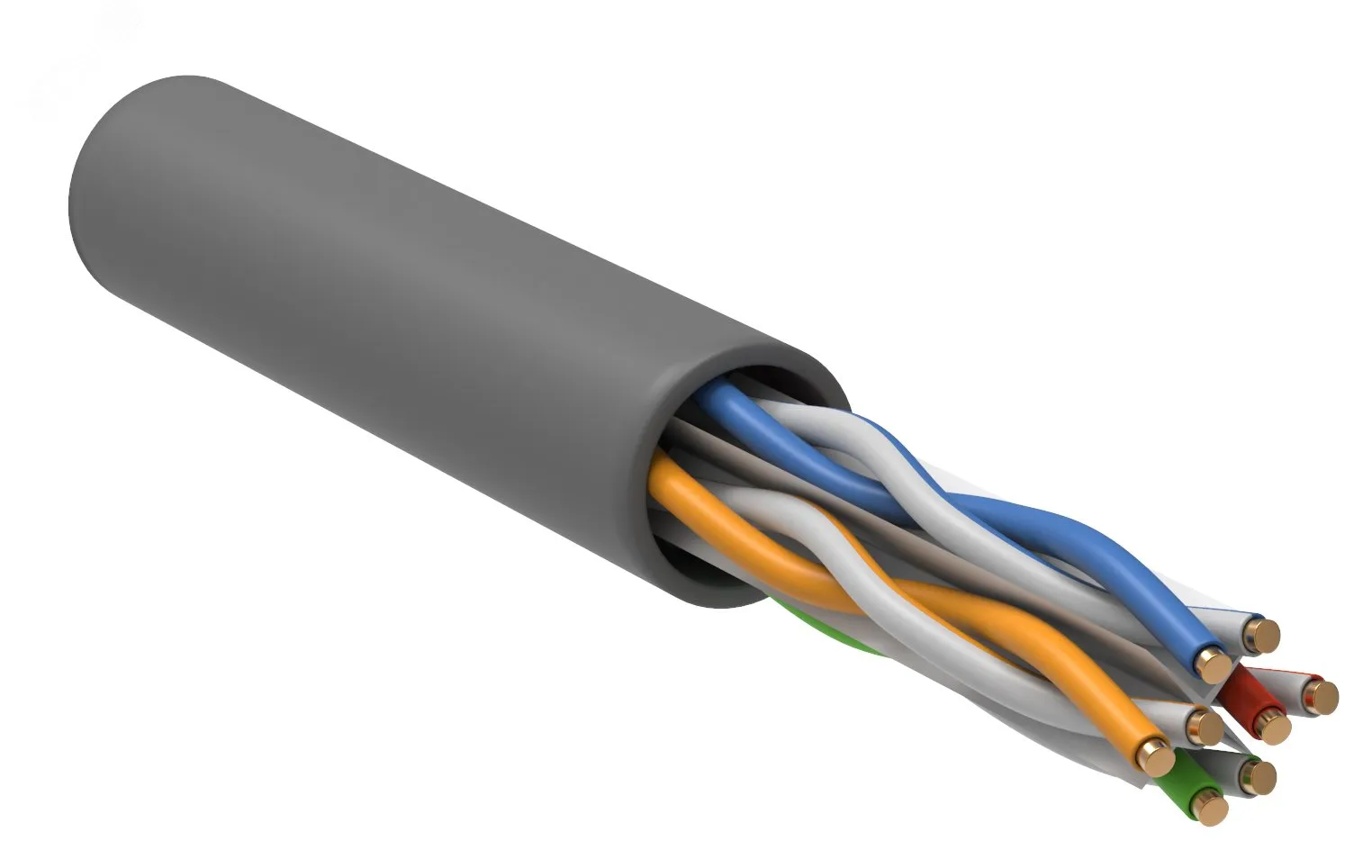 Витая пара U/UTP кат 6A 4х2х23AWG solid LSZH 305м серый