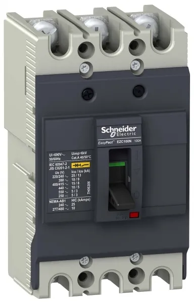 Выключатель автоматический трехполюсный EZC100 18 KA/380В 3T 32 A SE (Schneider) EZC100N3032