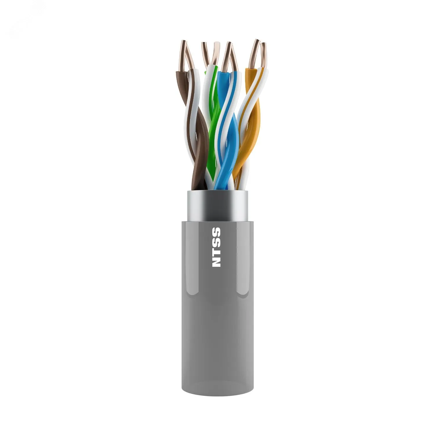Витая пара F/UTP кат 6 4 пары 23 AWG одножильный LSZH нг(А)-HF внутренний серый 305м