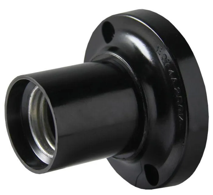 Патрон карболитовый потолочный Е27 черный прямой без наклейки PROxima EKF LHC-E27-sc