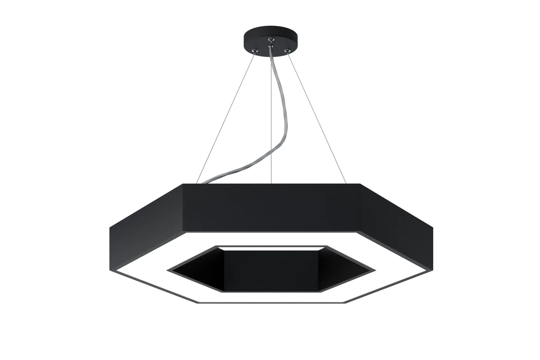 Светильник светодиодный Geometria Hexagon SPO-123-B-40K-045 45Вт 4000К 2500Лм IP40 600*600*80 черный подвесной ЭРА Б0050555