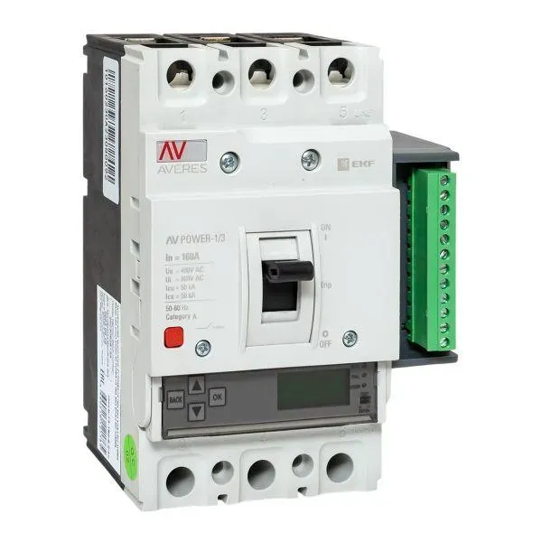 Выключатель автоматический av power-1/3 160а 50ка etu6.2 EKF MCCB-13-160-6.2-AV