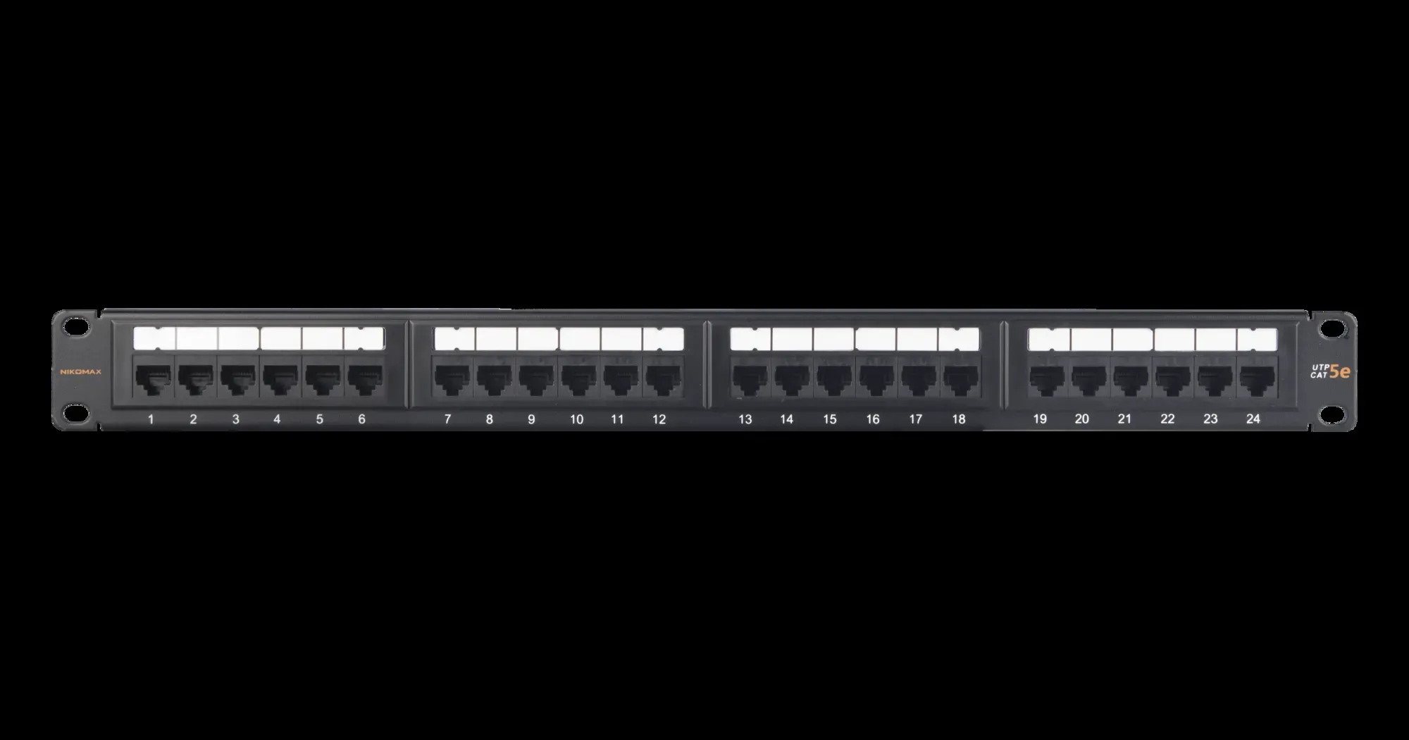 Патч-панель 19'' 1U 24 порта Кат 5e RJ45/8P8C неэ кран черная
