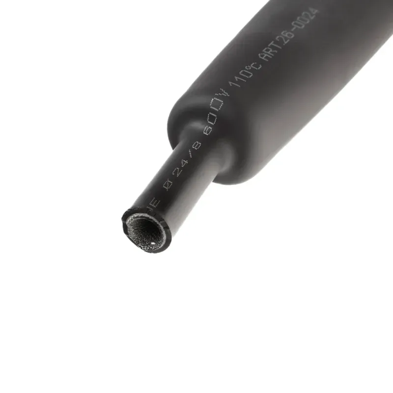 Трубка термоусаживаемая СТТК (3:1) двустенная     клеевая 24,0/8,0мм, черная, упаковка 5 шт. по 1м REXANT 26-0024