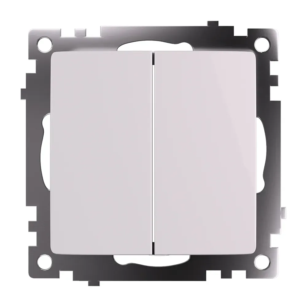 Переключатель 2-клавишный (механизм), 250В, 10А, серия Катрин,GLS10-7107-01 , белый FERON 49166