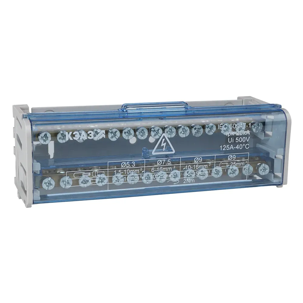 Шина N нулевая на DIN-рейку в корпусе-2х15групп КЭАЗ 143227