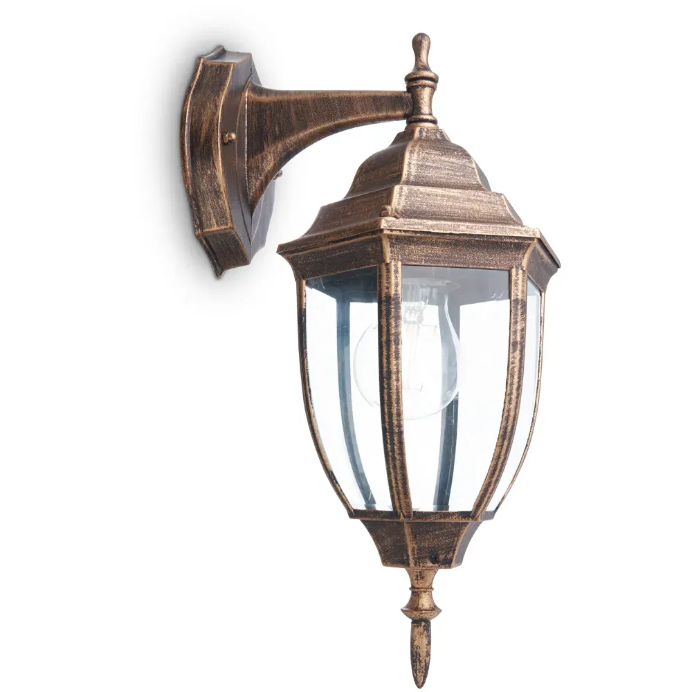 Светильник НБУ-60w вниз Е27 IP44 черное золото FERON 11894