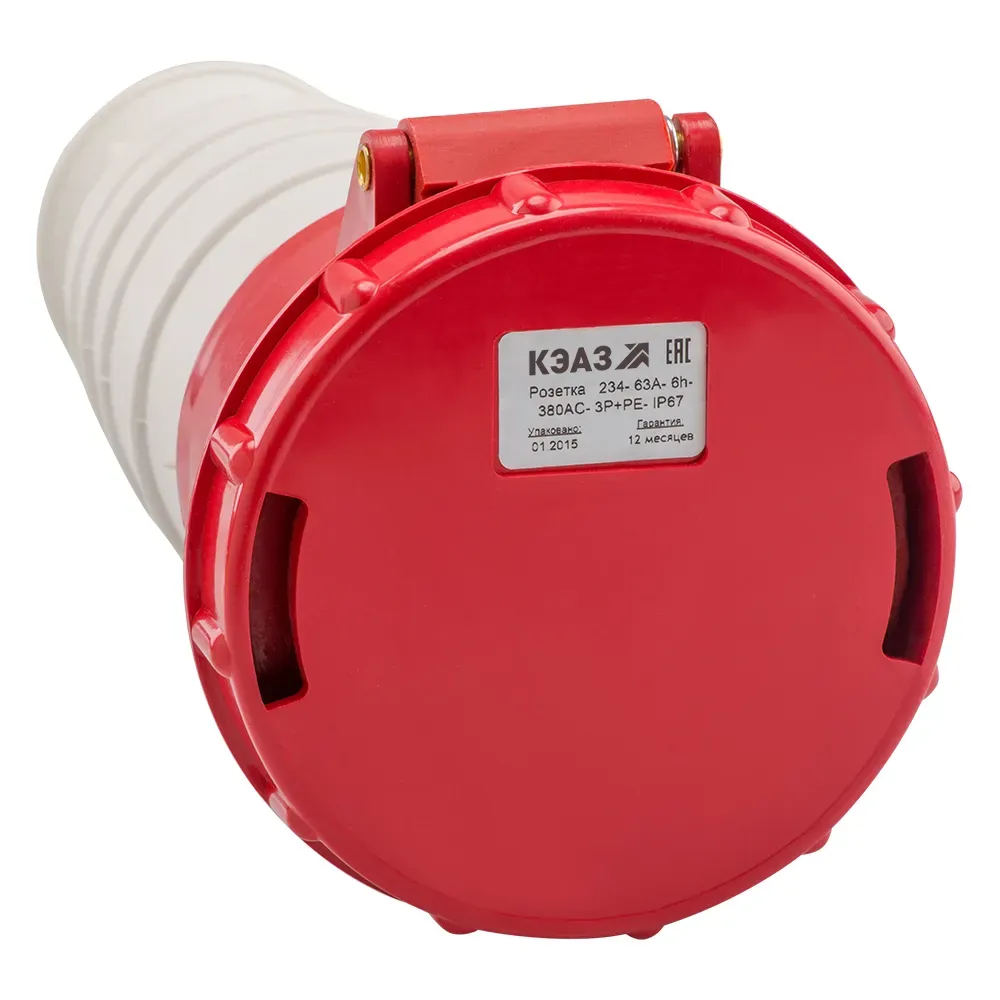 Розетка 234-63а-6h-380ac-3p+pe-ip67 КЭАЗ 222763