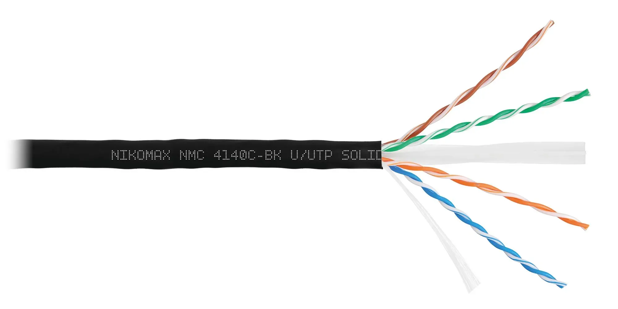 Витая пара U/UTP 4 пары Кат 6 solid BC AWG23 (0.55мм) IN LSZH нг(А)-HF черный 305м
