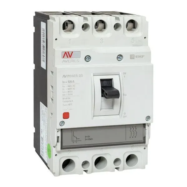 Автоматический выключатель av power-2/3 125а 80ka tr averes EKF MCCB-23-125H-TR-AV