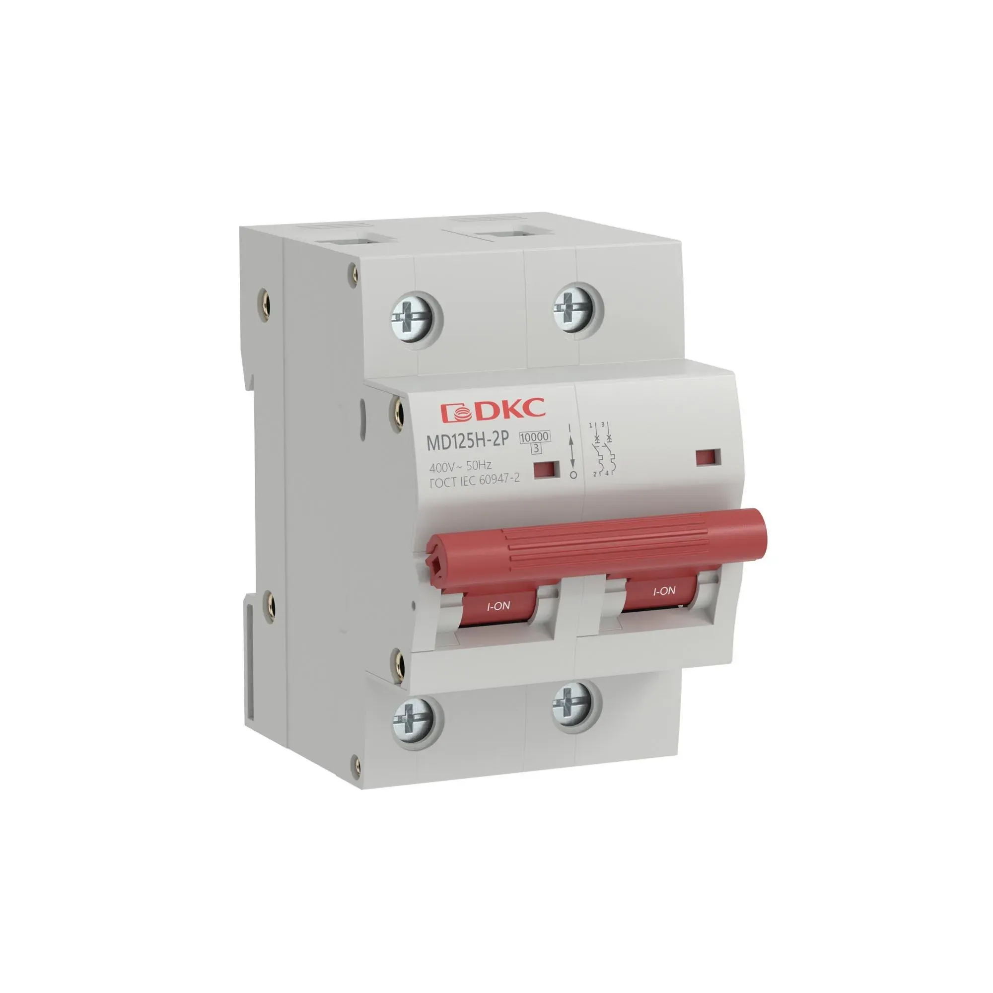 Выключатель автоматический модульный yon max типа md125h, 10ка, 2 полюса, хар-ка b, 125а ДКС MD125H-2PB125