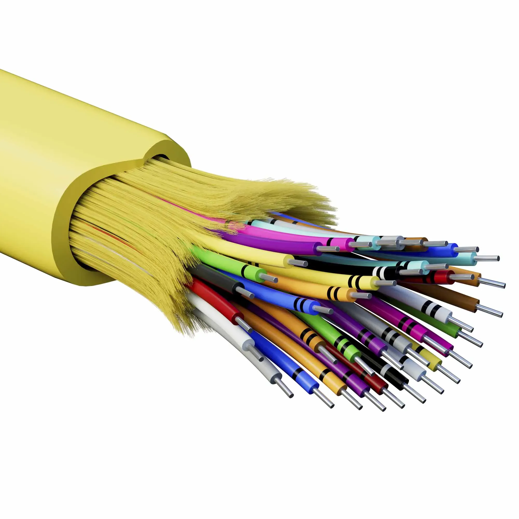 Кабель волоконно-оптический, распределительный, арамидные упрочняющие нити, для внутренней прокладки, нг(A)-HFLTx, 36 ОВ, категорияOS7 (G.652.D) плотный буфер, 0,4 кН, барабан 2000 м