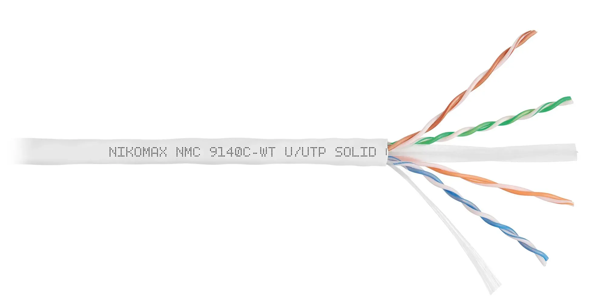 Витая пара U/UTP 4 пары Кат 6 solid BC AWG23 (0.57мм) IN LSZH нг(А)-HF белый 305м