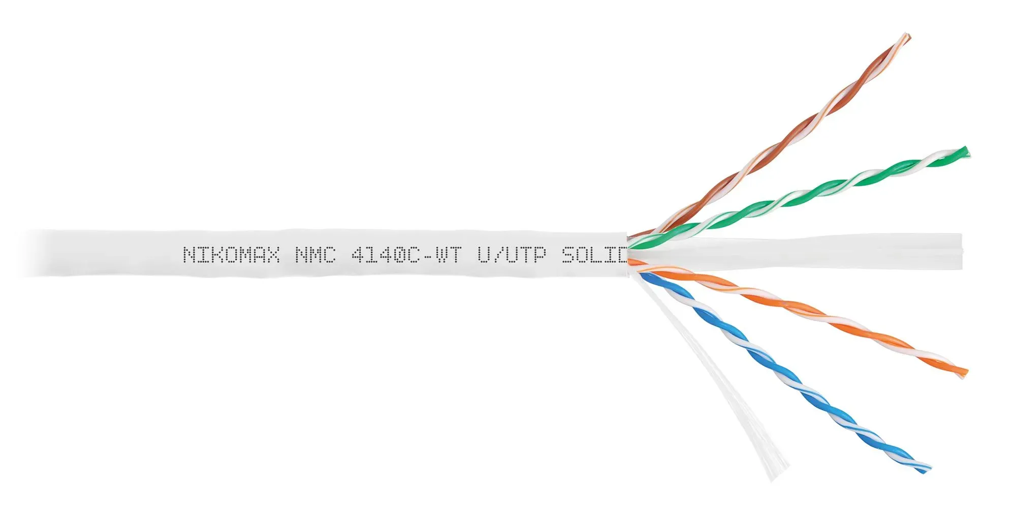 Витая пара U/UTP 4 пары Кат 6 solid BC AWG23 (0.55мм) IN LSZH нг(А)-HF белый 305м