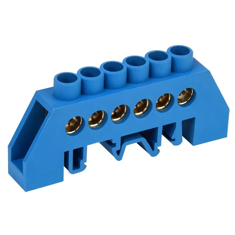 Шина ''N'' нулевая в комбинированном синем изоляторе на DIN-рейку 8x12 мм 6 групп, REXANT REXANT 11-2312