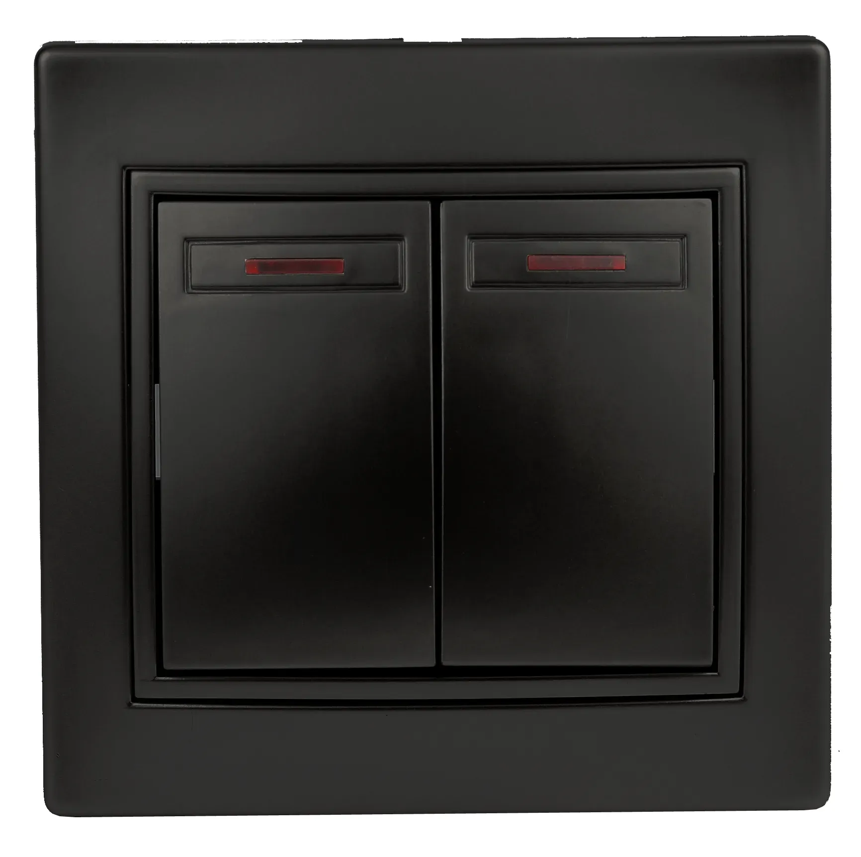 Выключатель Intro Plano 1-105-05 двухклавишный с подсветкой, 10А-250В, IP20, СУ, антрацит ЭРА Б0053780