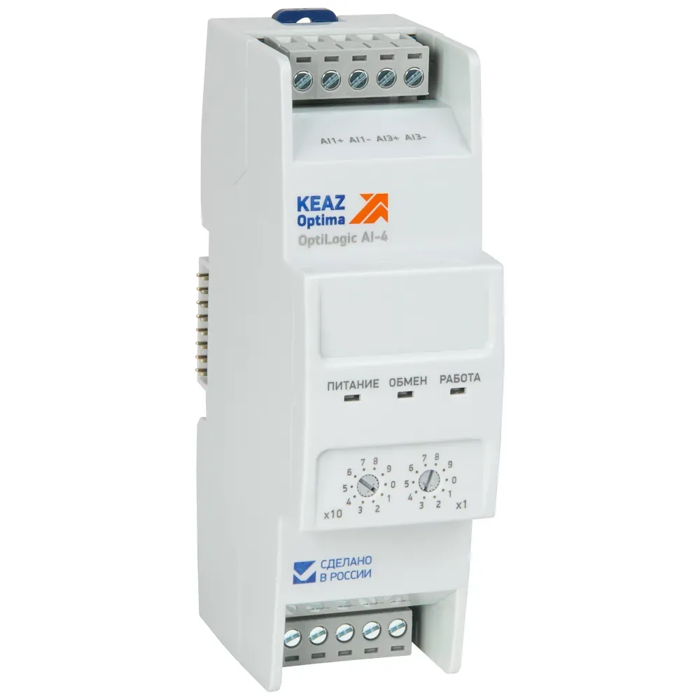 Модуль аналогового ввода OptiLogic L-AI-4 КЭАЗ Optima (от-ка) 288023