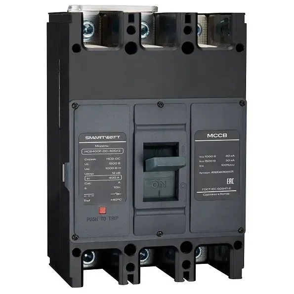 Выключатель автоматический в литом корпусе smartwatt pde hcb400n-dc-315/3, 315 а, 3p, 40 ка SMARTWATT PDE HCB400N-DC-315/3
