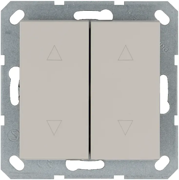 Выключатель двухклавишный для штор 10A 250V~ с накладкой, цвет Тауп Jasmart G3028T