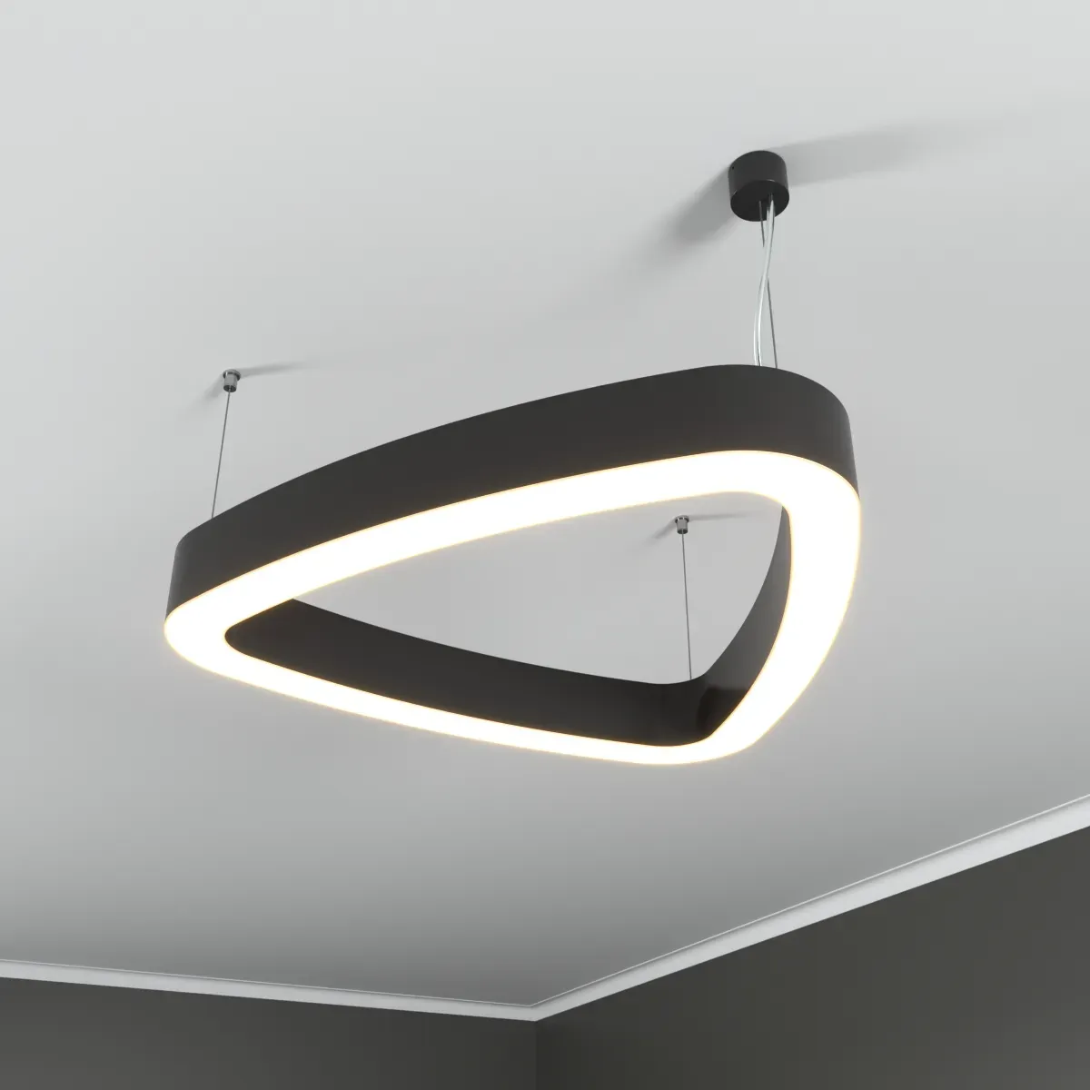 Светильник светодиодный RVE-LBX-HOLE-LITUS-700-P (Треугольник Рело закругл. с отв. 700х665х70мм 48Вт Подвесной 4000К Белый) RVElektro RVE00000810