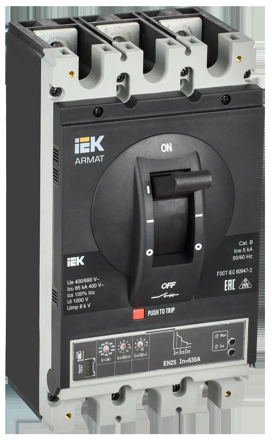Armat автоматический выключатель в литом корпусе 3p типоразмер i 85ка 630а расцепитель электронный стандартный IEK AR-MCCB-3I-085-0630A-ELSC
