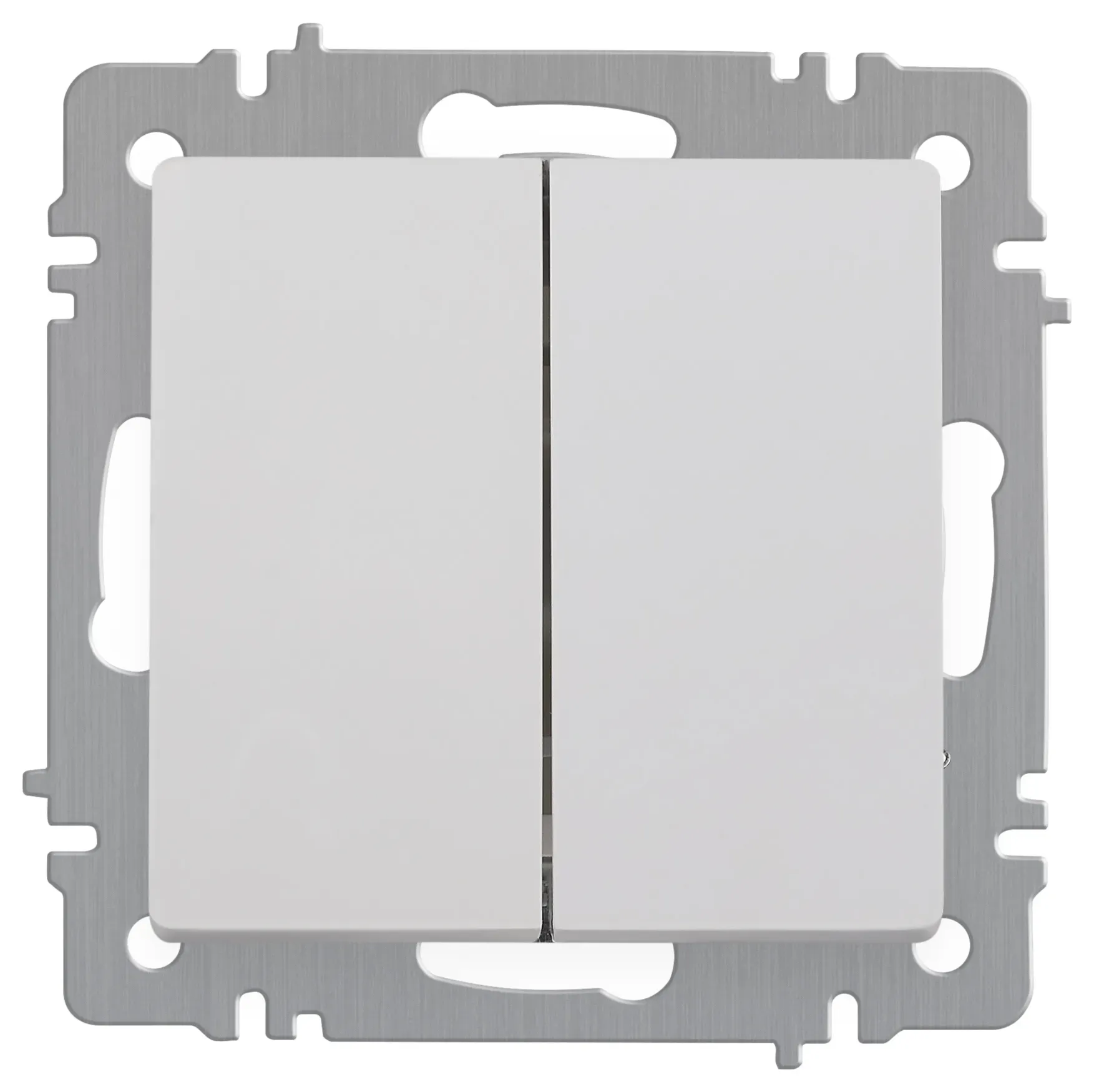 Выключатель Intro Accent 6-104-01 двойной, 10А-250В, IP20, СУ, AL/CU, белый ЭРА Б0063452