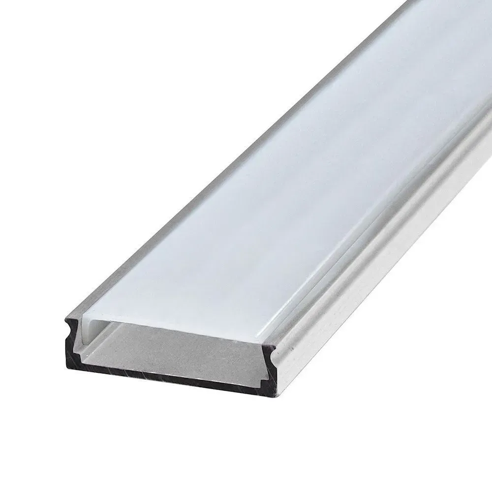 Профиль накладной алюминиевый 2м с матовым экраном 2 заглушки 4 крепежа для светодиодных лент FERON 10277