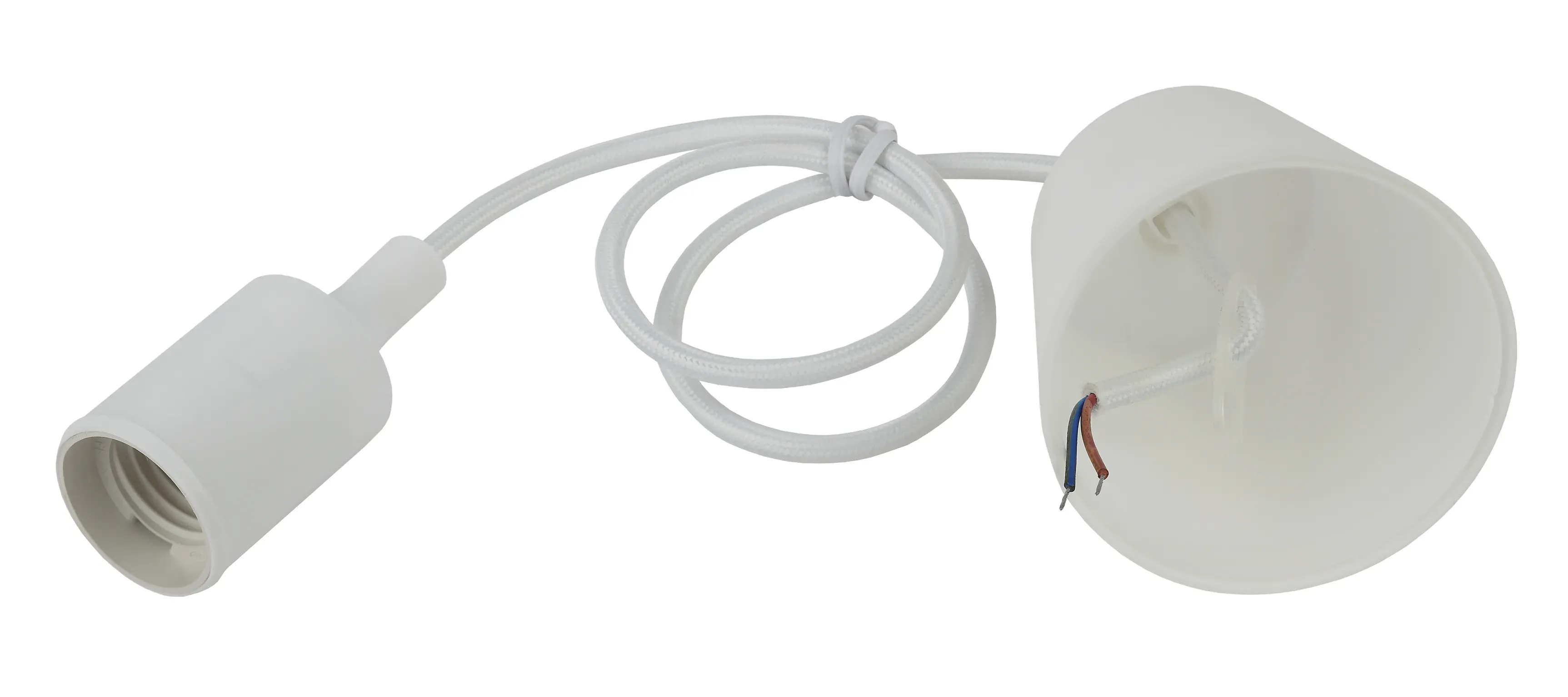 Патрон пластиковый Е27 с подвесом белый (60/720) ЭРА Б0048038