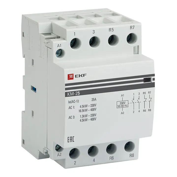 Контактор модульный КМ 25А 2NО+2NC (3 мод.) PROxima Ekf km-3-25-22