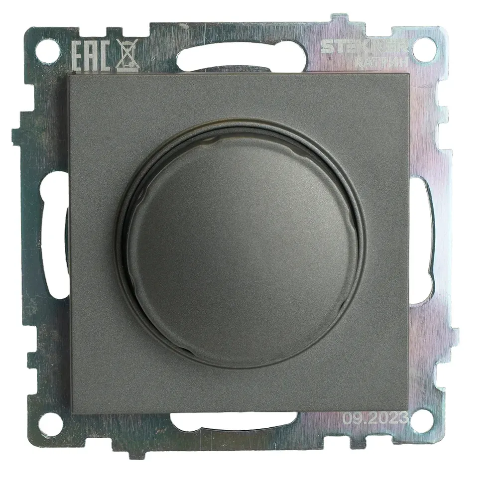 Выключатель диммирующий TRIAC (механизм) 250В 500W серия Катрин графит STEKKER FERON 49413