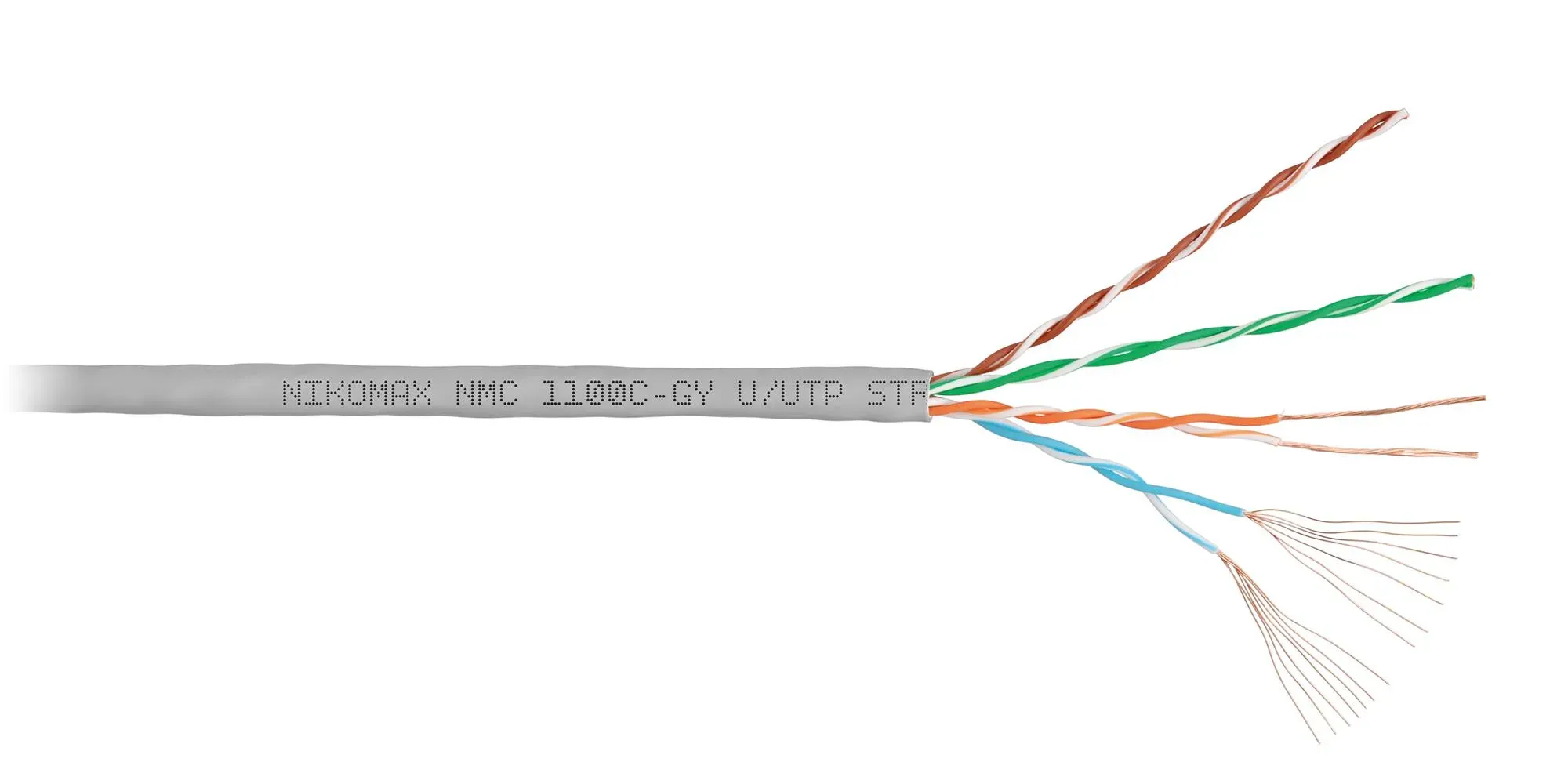 Витая пара U/UTP 4 пары Кат 5e patch BC AWG24 (7х0.2мм) IN LSZH нг(A)-HF серый 305м