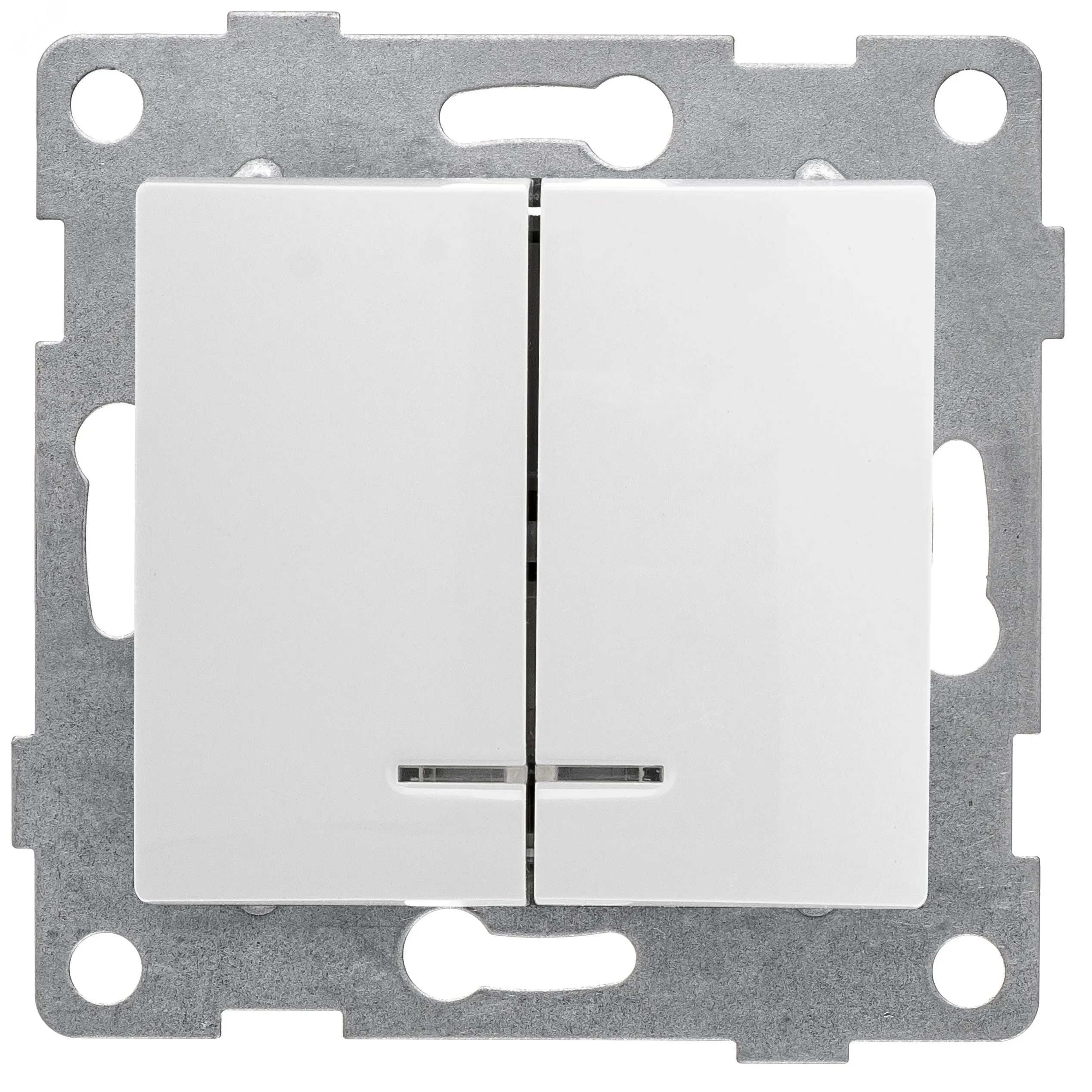 GUSI Bravo механизм выключателя 2кл. (инд), скрытая  установка,  10А, 250В. Цвет: белый. GUSI Electric С10В28-001