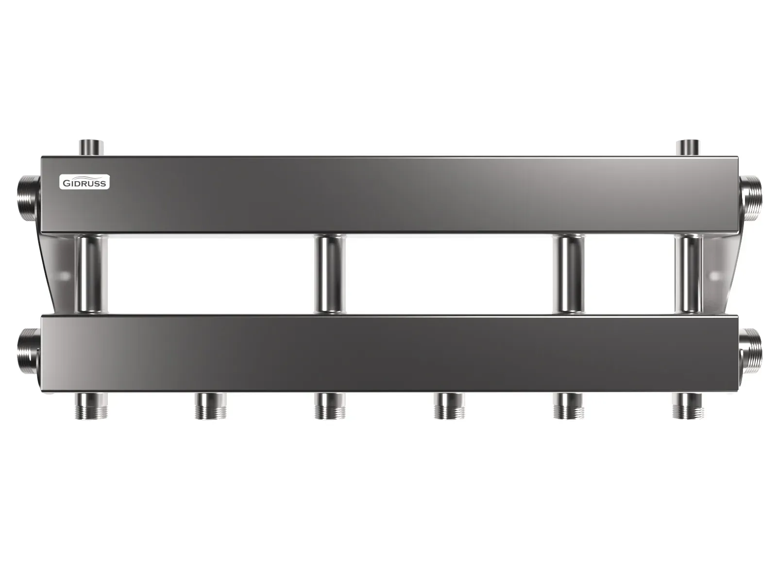 Коллектор модульный MKSS-150-3x25 на 3 контура G 1', 2 магистрали G 1 1/2', до 150 кВт, нерж. сталь Gidruss 1R 01502 17