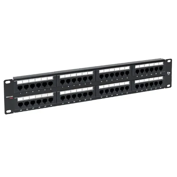Патч-панель TERACOM PRO 19'' Cat.5E 2U неэкран. UTP 48 портов RJ-45 Dual IDC