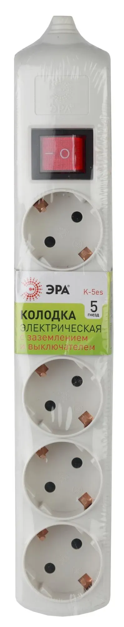Колодка 5гн, зазeмл, выкл (10/40/1000) K-5es ЭРА C0045326