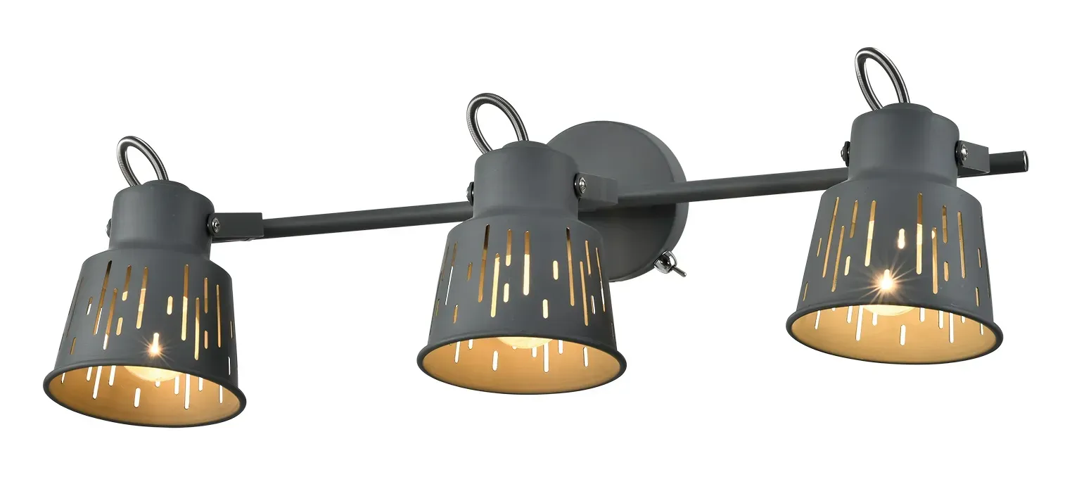 Светильник настенно-потолочный спот Kalma 7059-703 3 х Е27 40 Вт поворотный с выключателем Rivoli Б0055014