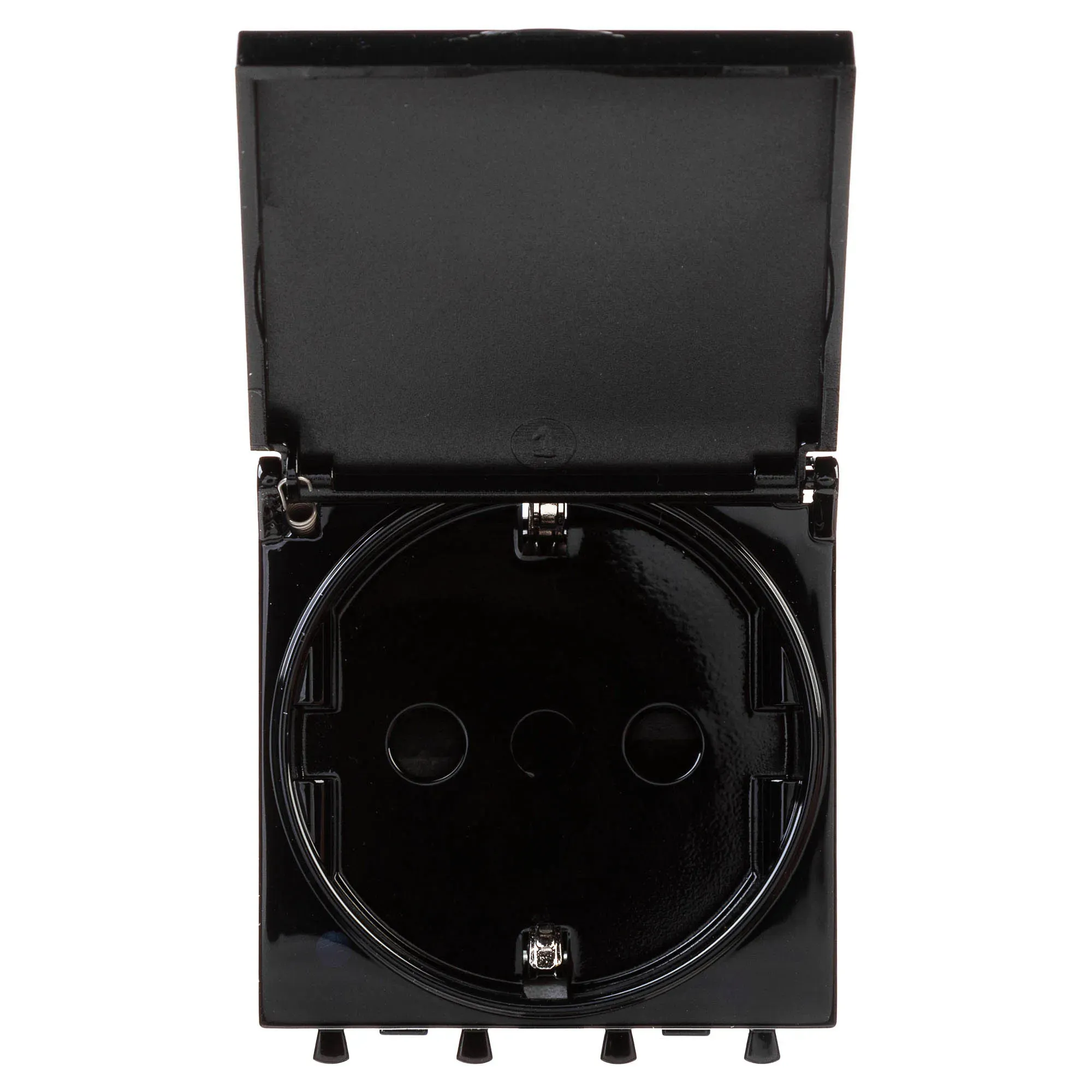 Avanti Розетка с крышкой ''Черный квадрат'', 2P+E, с защитными шторками, 2 модульная DKC 4402012