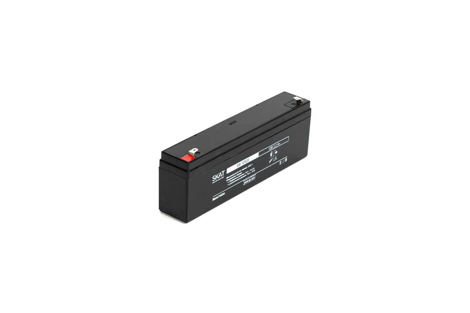 Аккумулятор SKAT SB 12022 свинцово-кислотный тип AGM 12V 2,2Ач Iзар.0,66 А, ножевые клеммы Бастион 2539
