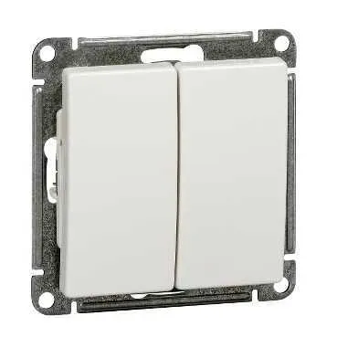 W59 Выключатель двухклавишный, 10АХ, механизм, белый SE (Потенциал) VS510-252-1-86