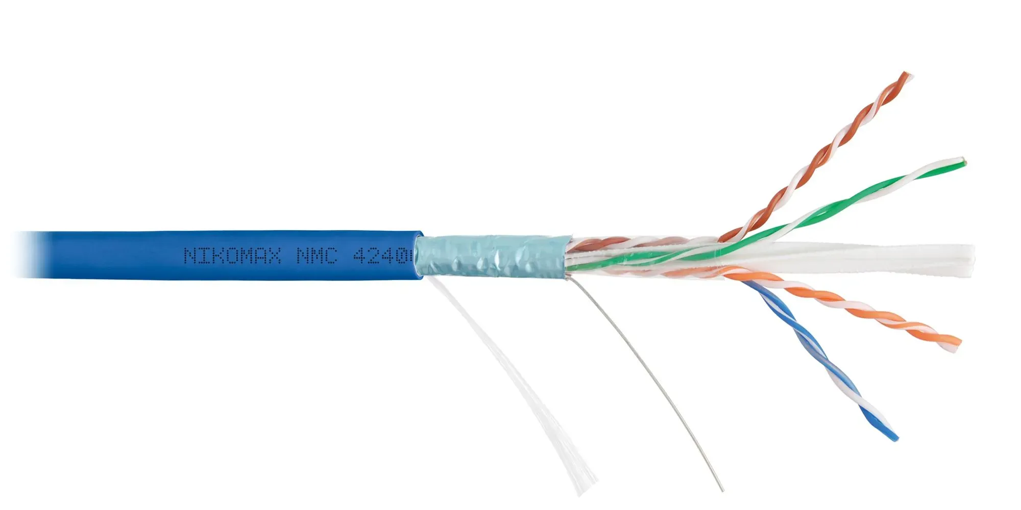 Витая пара F/UTP 4 пары Кат 6 solid BC AWG23 (0.55мм) IN LSZH нг(А)-HF синий 305м
