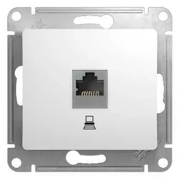 GLOSSA Розетка компьютерная RJ45 категория 5е в рамку белая SE (Потенциал) GSL000181K