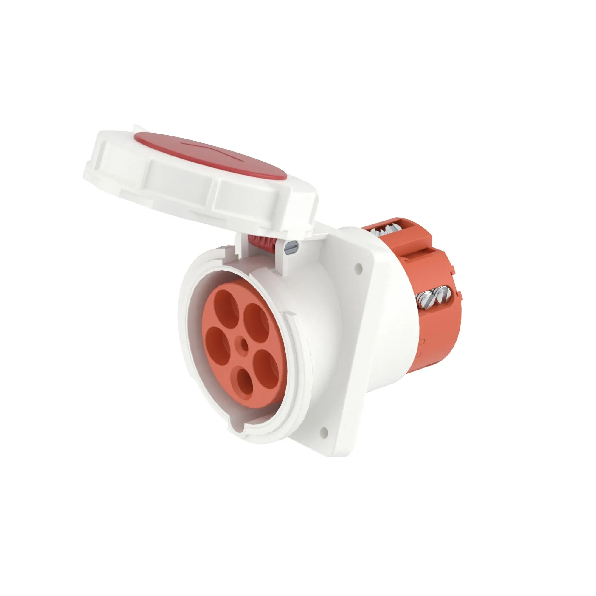 Розетка скрытой установки с наклоном ip67 63a 3p+e+n 400v ДКС DIS4156367