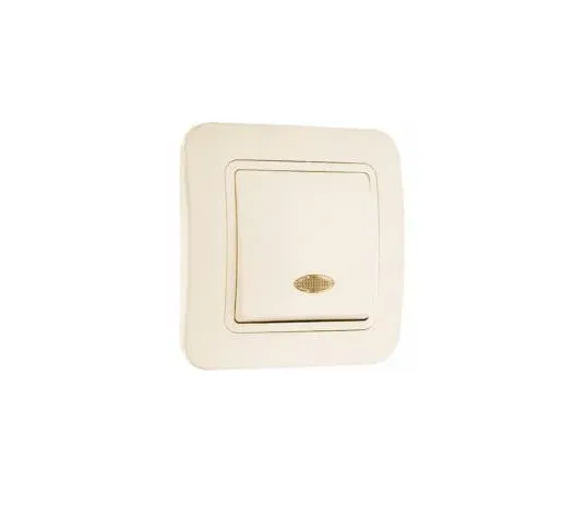 Lillium крем/крем выключатель  1 кл с подсв Makel 70221