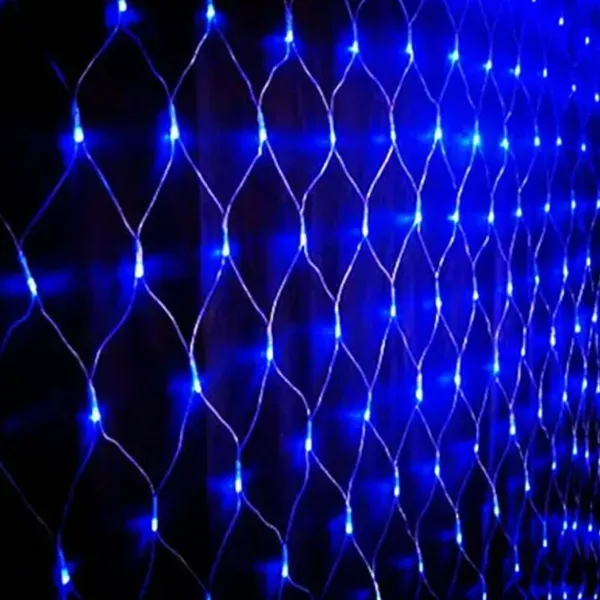 Гирлянда-сетка NTLD144-B-E-F 10% мигающих LED уличная синий Jazzway 4690601034779