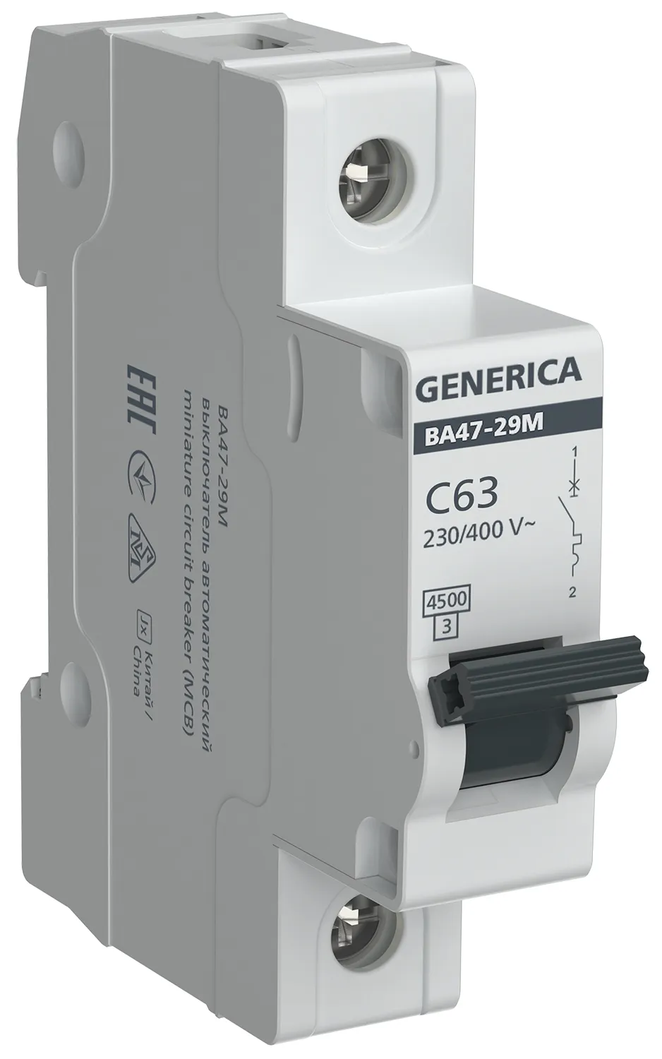 Автоматический выключатель ва47-29м 1p 63а 4,5ка c generica IEK MVA21-1-063-C-G