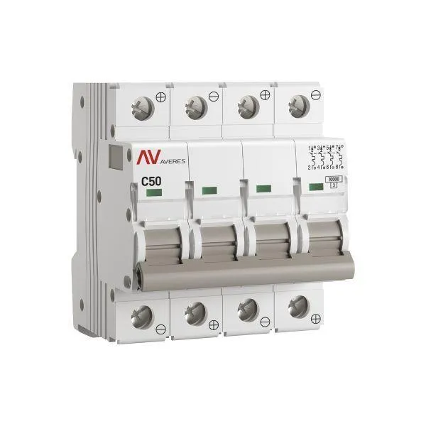 Выключатель автоматический av-10 dc 4p 50a (c) 10ka ekf averes EKF MCB10-DC-4-50C-AV