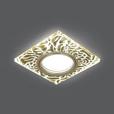 Светильник Backlight Квадрат. Золотой узор/Золото, Gu5.3, LED 2700K 1/40 Gauss BL063