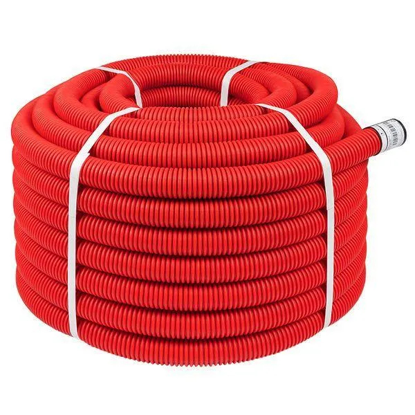 Труба гофрированная двустенная пнд d 40 с зондом (50 м) красная, EKF TG2ST-40-50M